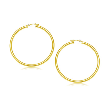 14k Yellow Gold Polished Hoop Earrings 30 mm